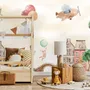 Watercolor Cute Houses with Flying Animals Wallpaper Mural for Kids
