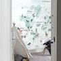 Papier peint  panoramique carte monde bleue animaux lapin volant enfants