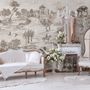Vintage Monochrome Jouy Style Landscape Wallpaper Mural