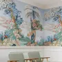 Art Painting Colorful Landscape with Heron Birds Papier peint panoramique