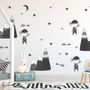 Kids Woodland for Boys Black Mountains Wall Decal Sticker
