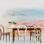 Abstract Orange Blue Brush Wallpaper Mural
