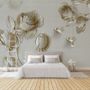 3D Embossed Look Rose Sculpture Wallpaper Mural