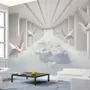 Abstract Corridor with Paper Plane Wallpaper Mural