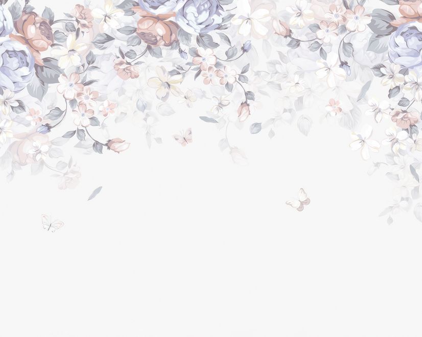 Vintage Floral Art Wallpaper Mural