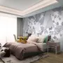 Rose Floral with Geometric Pattern Wallpaper Mural