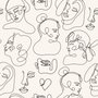 Elegant Abstract Faces Wallpaper Mural