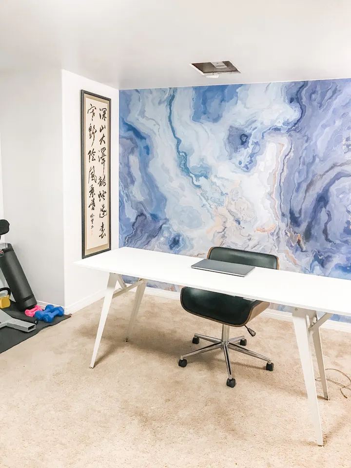 Turquoise Wave Pattern Wallpaper Mural