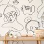 Elegant Abstract Faces Wallpaper Mural