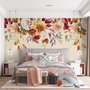 Papier peint panoramique floral vintage rose
