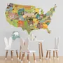 United States Map Wall Decal Sticker for Kids Room