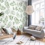 Watercolor Green Palm Leaf Pattern Wallpaper Mural