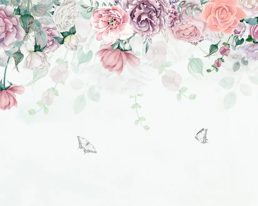 Vintage Peony Flowers Wallpaper Mural