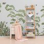 Papier peint panoramique de la forêt tropicale des enfants avec des lapins mignons