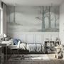 Misty Forest Autumn Landscape Wallpaper Mural