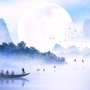 Kids Lakescape with Little Canoe Wallpaper Mural