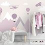 Papier peint paysage montagne montgolfières chambre bébé