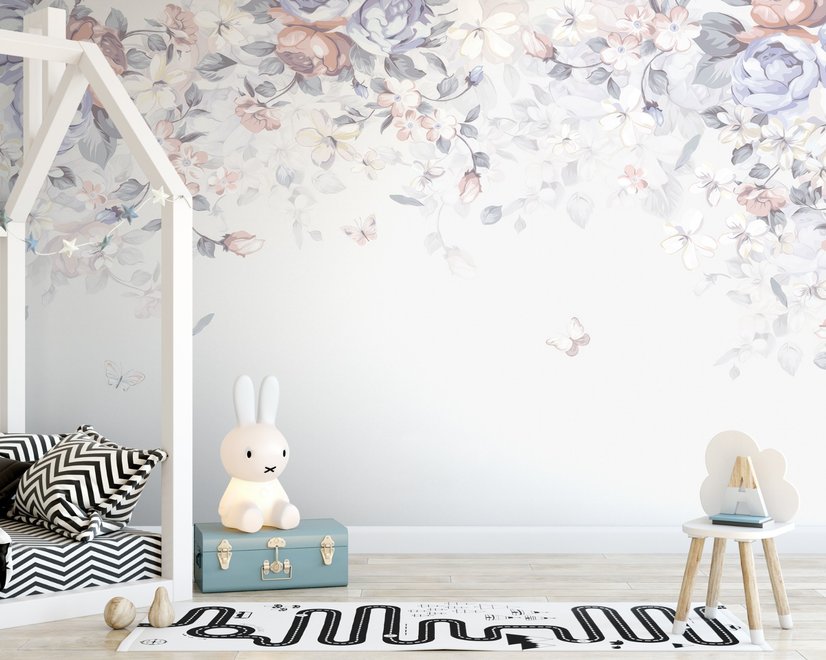 Vintage Floral Art Wallpaper Mural