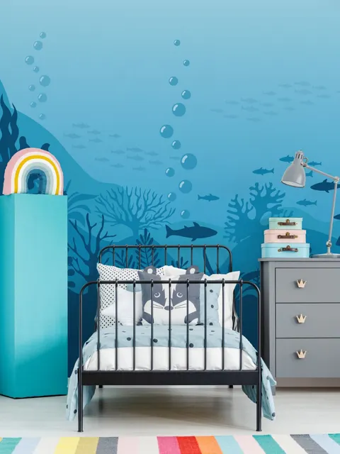 Kids Underwaters and Fish Wallpaper Mural