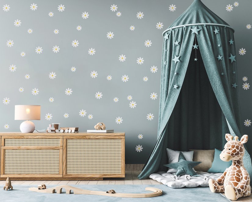 Petites fleurs mignonnes pour chambre d'enfant Stickers muraux
