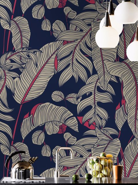 Dark Palm Leaf Wallpaper Mural