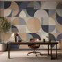 Retro Abstract Geometric Shapes Wallpaper Mural