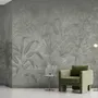 Monochrome Tropical Botanical Wallpaper Mural