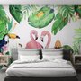 Fototapete mit Flamingos und Tukan