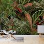 Papier peint forêt tropicale avec petits oiseaux