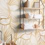 Golden Look Stylish Leaf  Line Art Wallpaper Mural