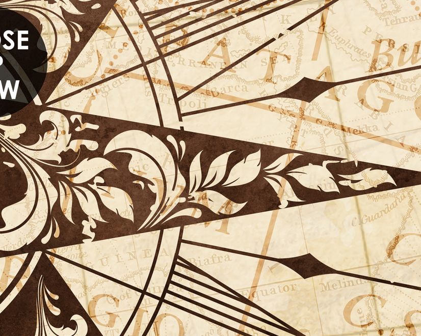 Vintage Map with Compass Wallpaper Mural