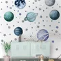 Watercolor Planets and Stars Wall Decal Sticker