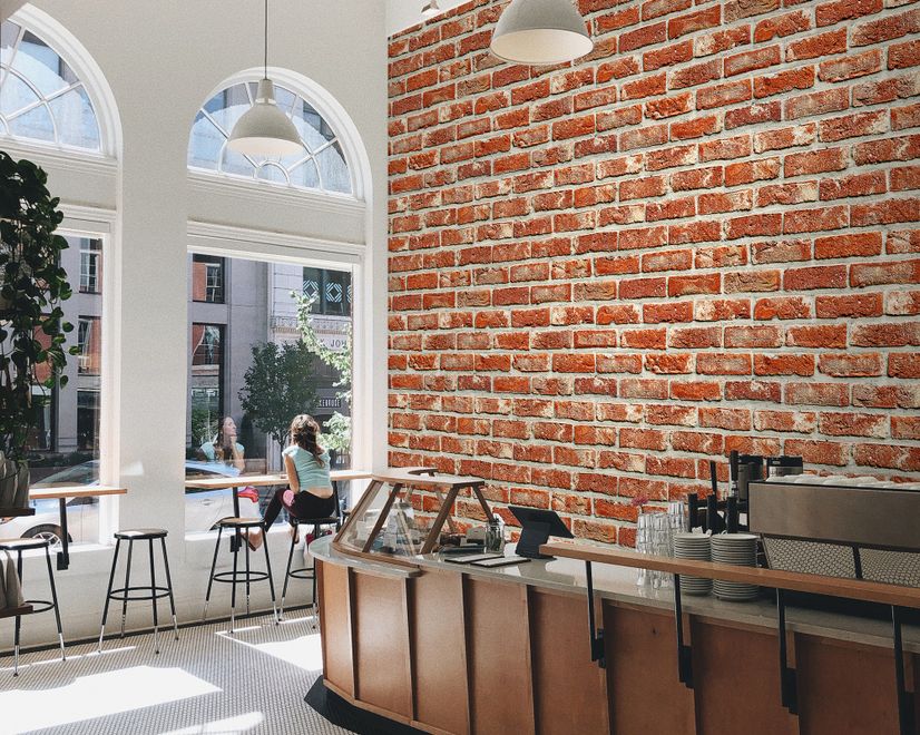 Vintage Red Orange Brick Stone Wallpaper Mural
