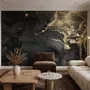 Dark Marble with Gold Faux  Wallpaper Mural