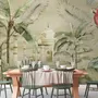 Taj Mahal and Vintage Leaf Wallpaper Mural