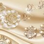 Gold Pearl Flower Wallpaper Mural