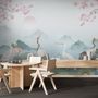 Watercolor Drawing Lotus Floral Art Wallpaper Mural