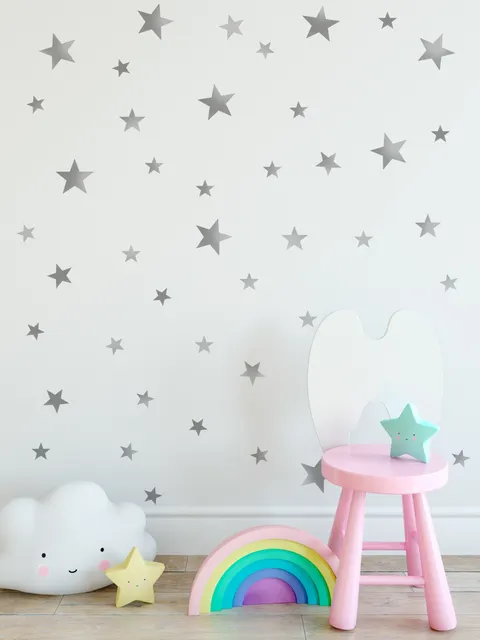 Argent métallisé Petites étoiles Stickers muraux Sticker