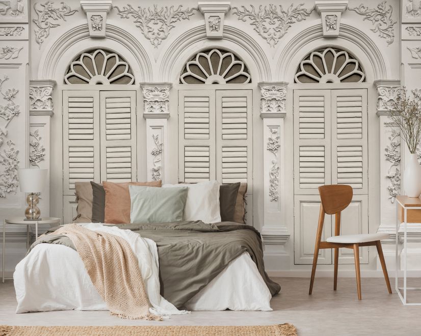 Faux Window Shutter Wallpaper Mural