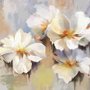 Ölgemälde Weiße Blumen Fototapete