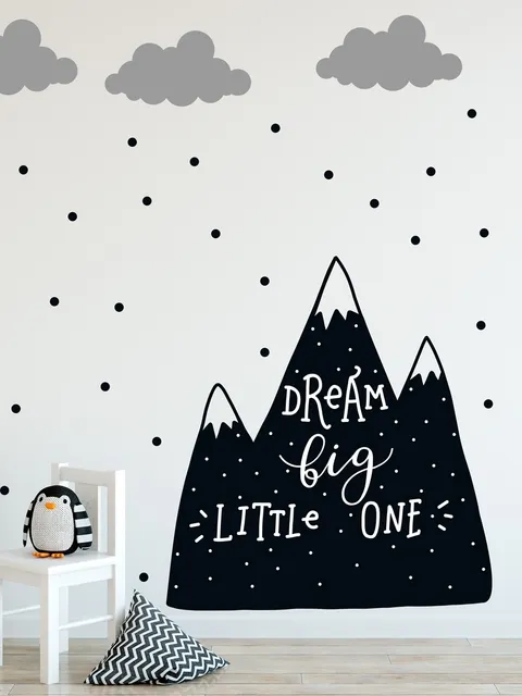 Stickers muraux montagnes noires lune sombre enfants