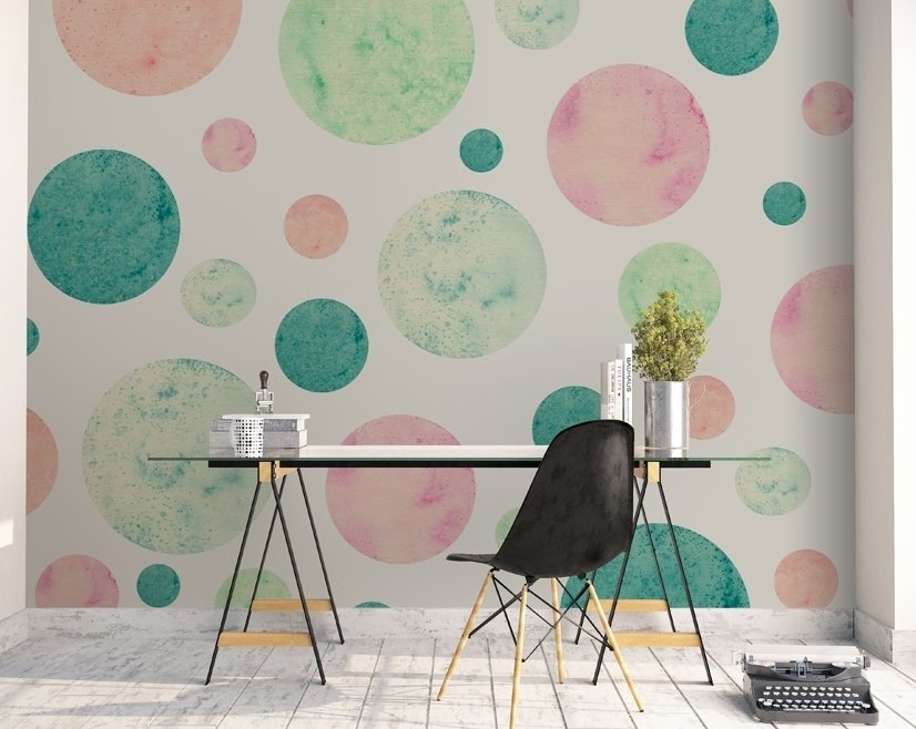 Geometric Colorful Circle Shape Pattern Wallpaper Mural
