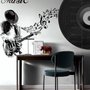 Black Music Record and Rock Music Notes Wall Decal Sticker