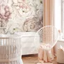 Nursery Pastel Peony Watercolor Floral For Girls Wallpaper Mural
