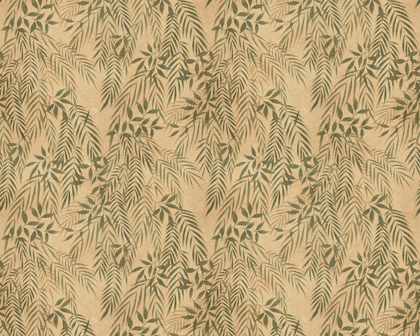 Papier Peint Panoramique Vintage Feuilles Tropicales Botaniques