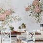 Vintage Pink Blumen Fototapete