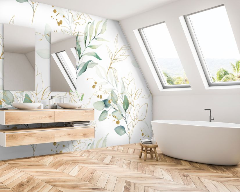 Eucalyptus Leaf Pattern Wallpaper Mural