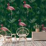 Pink Flamingo in der Tropischen Wald-Fototapete
