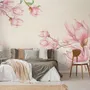 Watercolor Pink Magnolia Blossom Wallpaper Mural