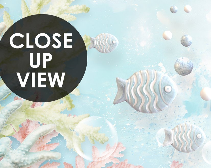 3D Look Soft Undersea with Seashells Wallpaper Mural